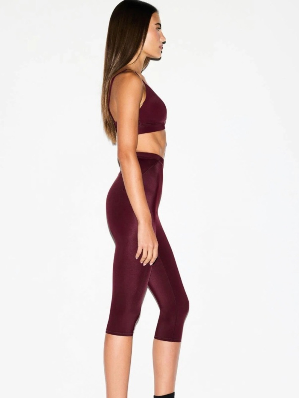 SKIMS Currant Matte Crop Leggings 17” size small - Picture 2 of 4